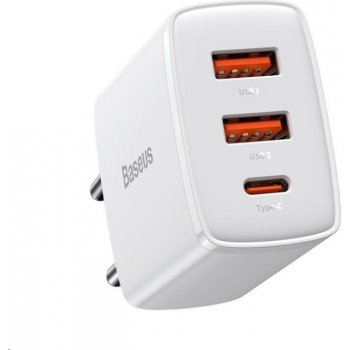 Baseus kompaktní rychlonabíjecí adaptér 2x USB-A, 1x Type-C 30W CCXJ-E02