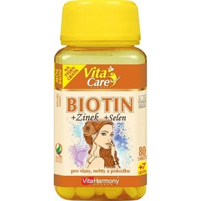 VitaHarmony Biotin 300 mcg + Selen + Zinek 80 tablet – Zboží Mobilmania