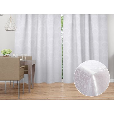 Biante Dekorační závěs Monako PM-122 Zámecký vzor bílý - šířka 140 cm 140x250 cm – Zboží Dáma