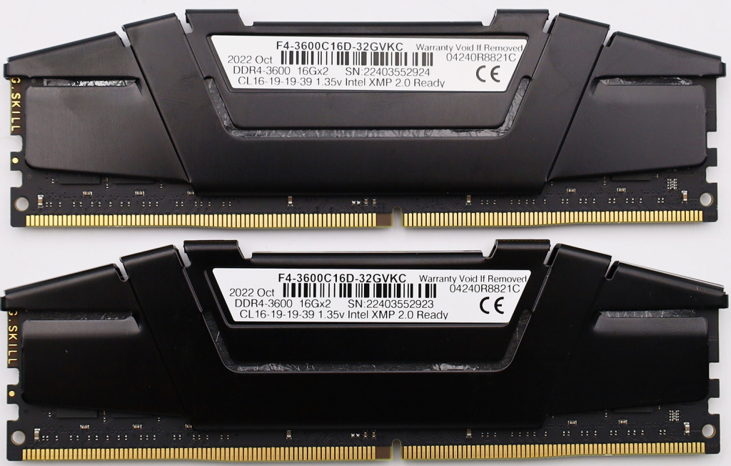 G.Skill DDR4 32GB 3600MHz F4-3600C16D-32GVKC