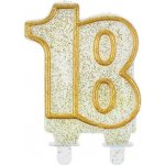 Godan Dortová svíčka číslo 18 zlatá – Sleviste.cz