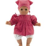 Hamiro /Miminko 30 cm látkové tělo šaty červené+ bílý puntík + šátek 20x35x13 cm – Hledejceny.cz