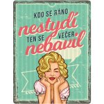 Retro cedule plech CZ 300x400 Kdo se ráno nestydí, ten se večer nebavil – Hledejceny.cz