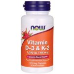 Now Vitamin D3 & K2 1000 IU 45 μg x 120 rostlinných kapslí – Zboží Mobilmania