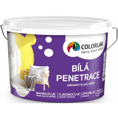 Colorlak BÍLÁ PENETRACE V1005 Barva: bílá, Balení: 4 kg – Sleviste.cz