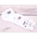 CNB Berlin ponožky DE 36390 nízké kotníkové bílé s kočkami – Zboží Mobilmania