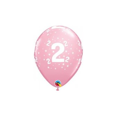 Qualatex Potisk číslo 2 růžový 11 28 cm Balónek – Zboží Mobilmania