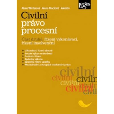 Civilní právo procesní Část druhá Řízení vykonávací, řízení insolvenčn – Hledejceny.cz