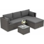 FOCUS GARDEN Technorattanová rohová pohovka Lizbona Graphite – Sleviste.cz