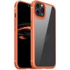 Pouzdro a kryt na mobilní telefon Apple Pouzdro AppleKing nárazuvzdorné transparentní s karbonovou texturou iPhone 11 Pro - oranžové