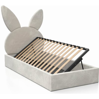 Ami Nábytek Kids Line 2 Rabbit s roštem a úložným prostorem šedá Velvet