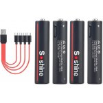 Soshine SOSHINE® 4x dobíjecí USB AA 1,5V baterie 3500mWh + USB kabel – Hledejceny.cz