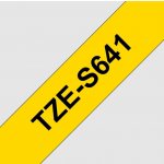 Brother TZE-S641, černý tisk žlutý podklad, 8m x 18mm, extrémně adhezivní – Hledejceny.cz