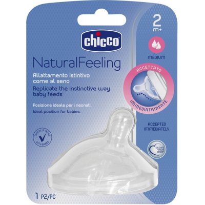 Chicco dudlík na láhev Natural Feeling silikon střední průtok 1 ks V001515