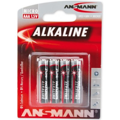 Ansmann Ansmann 09630 LR03 AAA RED - 4ks alkalická baterie 1,5V AN036 + 3 roky záruka zdarma