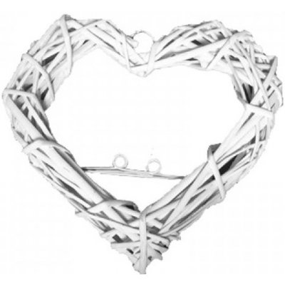 Proutěné srdce s kovovými háčky - různé rozměry | 25 cm