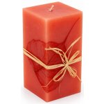 MAR Dekorativní svíčka oranžová s podzimním listem 9x9x20 cm – Hledejceny.cz