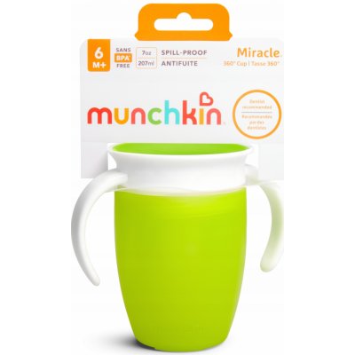 Munchkin Juniorský netekoucí hrneček 360° s oušky zelený 207 ml