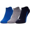 Puma 3Pack ponožky 907951 Námořnická modrá/modrá/šedá