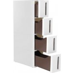 SONGMICS Regál do výklenku s kolečky, úzký vozík se 4 zásuvkami 45x17x84cm – Sleviste.cz