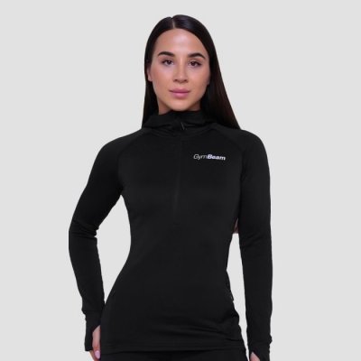 GymBeam Women‘s Pulse 1/2 Zip Running Sweatshirt Black s černá – Zboží Dáma