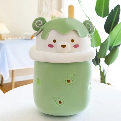 KAWAII Salvano Panda Bubble Tea Kawaii Squishy Zelená Měkká a Bezpečná Ideální Dárek pro Všechny Věkové Kategorie. 45 cm – Zboží Mobilmania