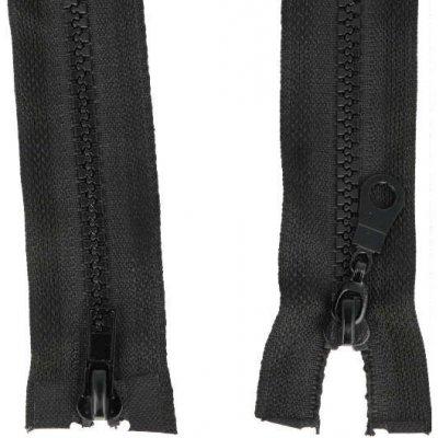Prima-obchod Zip kostěný No 5 dělitelný 2 jezdce / dvoucestný 75 cm bundový, barva Černá – Hledejceny.cz