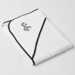 Veba LOTA osuška s kapucí bílá s výšivkou Zebra černá lemovka 75x75 cm – Zboží Dáma