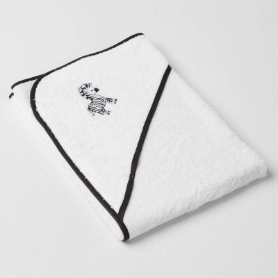 Veba LOTA osuška s kapucí bílá s výšivkou Zebra černá lemovka 75x75 cm – Zboží Dáma