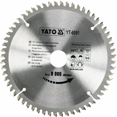 Kotouč na hliník 200 x 30 mm 60z Yato YT-6091 – Zboží Mobilmania