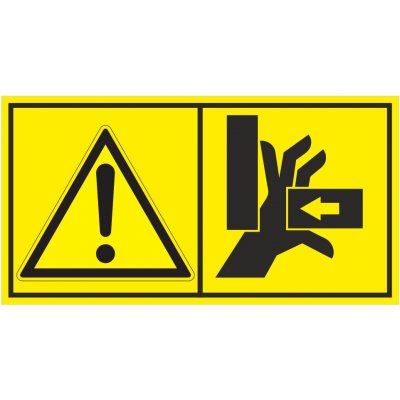 Výstraha - Nebezpečí zmáčknutí ruky ze strany samolepící vinylová fólie 45 x 85 mm – Zboží Dáma