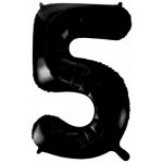 Party Deco Foliová číslice černá 5 86 cm – Zboží Dáma