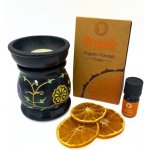 Mani Bhadra aroma lampa mastek Květiny černá 10 x 8 cm – Sleviste.cz