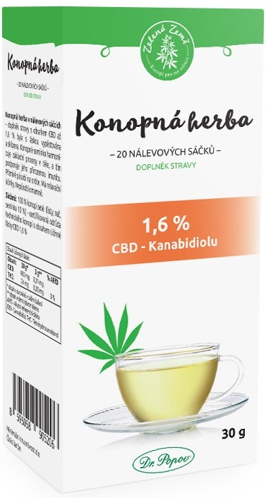 Zelená Země CBD Konopný čaj porcovaný 30 g