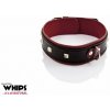 SM, BDSM, fetiš WHIPS Leather Collar for Her obojek s červeným polstrováním