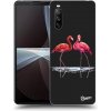 Pouzdro a kryt na mobilní telefon Sony Pouzdro Picasee silikonové Sony Xperia 10 III - Flamingos couple černé