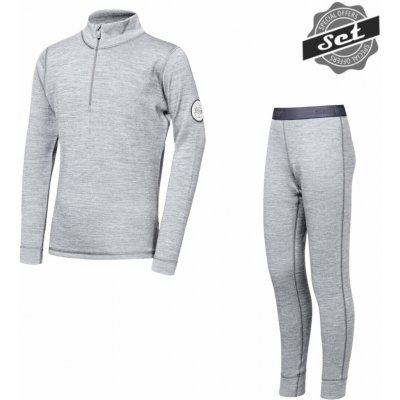 Sensor Merino Bold dětský set triko dl.rukáv zip + spodky cool gray – Sleviste.cz