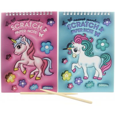 Vyškrabovací obrázky Jednorožec sešit 8 listů s nástrojem 2 druhy – Sleviste.cz