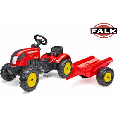 Falk šlapací traktor 2058L Country Farmer s vlečkou červený – Zboží Dáma