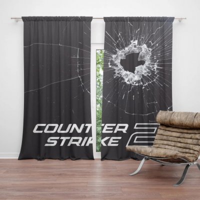 Sablio Závěs Counter Strike 2 Průstřel: 2ks 140x250cm – Hledejceny.cz