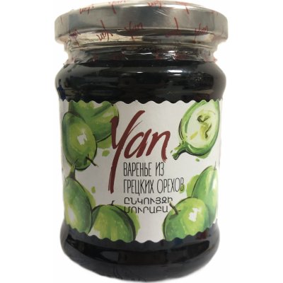 YAN Premium Zelené řecké ořechy ve sladkém Nálevu 300 g