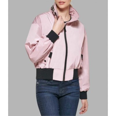 Karl Lagerfeld Collar bomber růžový – Zbozi.Blesk.cz