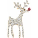 Biju brož sobík vyskládaný zirkony zlatá 9001465 – Zboží Mobilmania