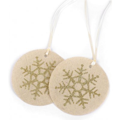 Prima-obchod Vánoční visačka Merry Christmas vločka Ø10 cm barva 1 režná vločka – Hledejceny.cz