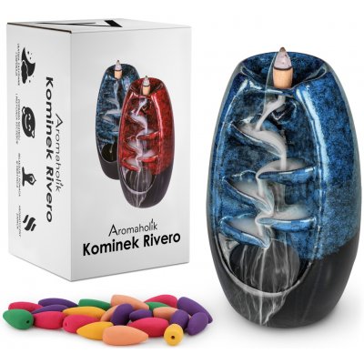 Aromaholik keramický stojan na vonné kužele 20 cm modrý – Zboží Dáma