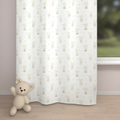 Biante Dětský bavlněný závěs Sandra SA-401 Zajíčci na bílém 150x260 cm – Sleviste.cz