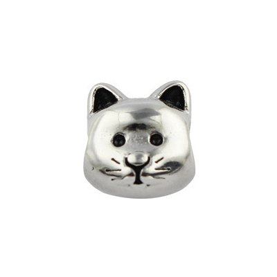 Šperky4U ocelový přívěšek korálek kočka K0113 – Zboží Mobilmania