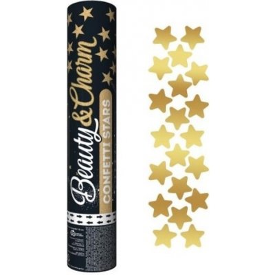 Godan 30 cm vystřelovací konfety hvězdy zlaté – Zboží Mobilmania