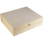 Dřevěná krabička na tři vína se zapínáním, přírodní, vhodné pro gravírování nebo decoupage – Zboží Mobilmania