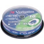 Verbatim CD-RW 700MB 12x, SERL, spindle, 10ks (43480) – Hledejceny.cz